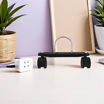 Mikinona 2 Sets Multi-Purpose Radiator Mount Base 4 Swivel Wheels, 2 Black Plates and 2 U-Shaped Hooks, Mobile Roller Bracket for Oil-Filled Electric Heater Indoor Use