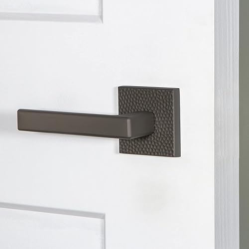 Miniatura 2 de Viaggio Quadrato - Roseta martillada doble con palanca Lusso en gris titanio