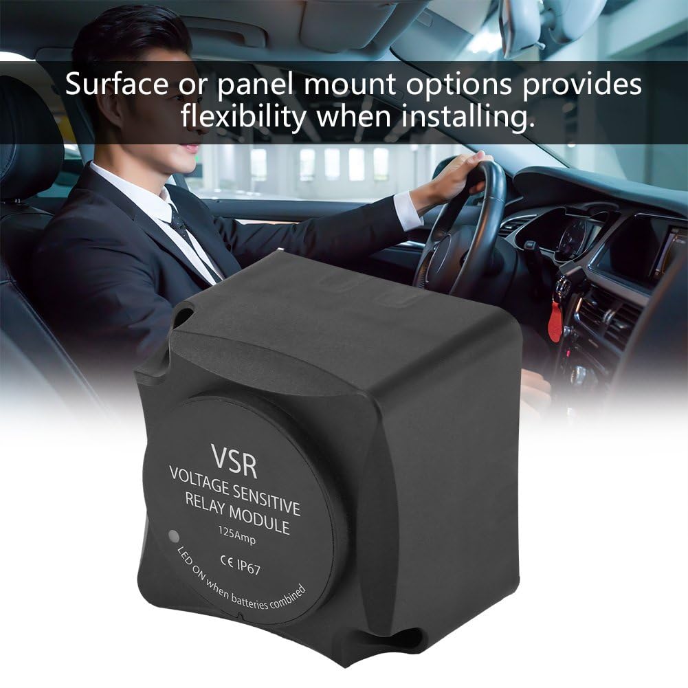 Keenso 140 Amp Dual Battery Isolator, VSR Voltage Sensitive Relay, Automatic Charging Relay for RV, Boat, Camping, Marine, Auto, Truck
