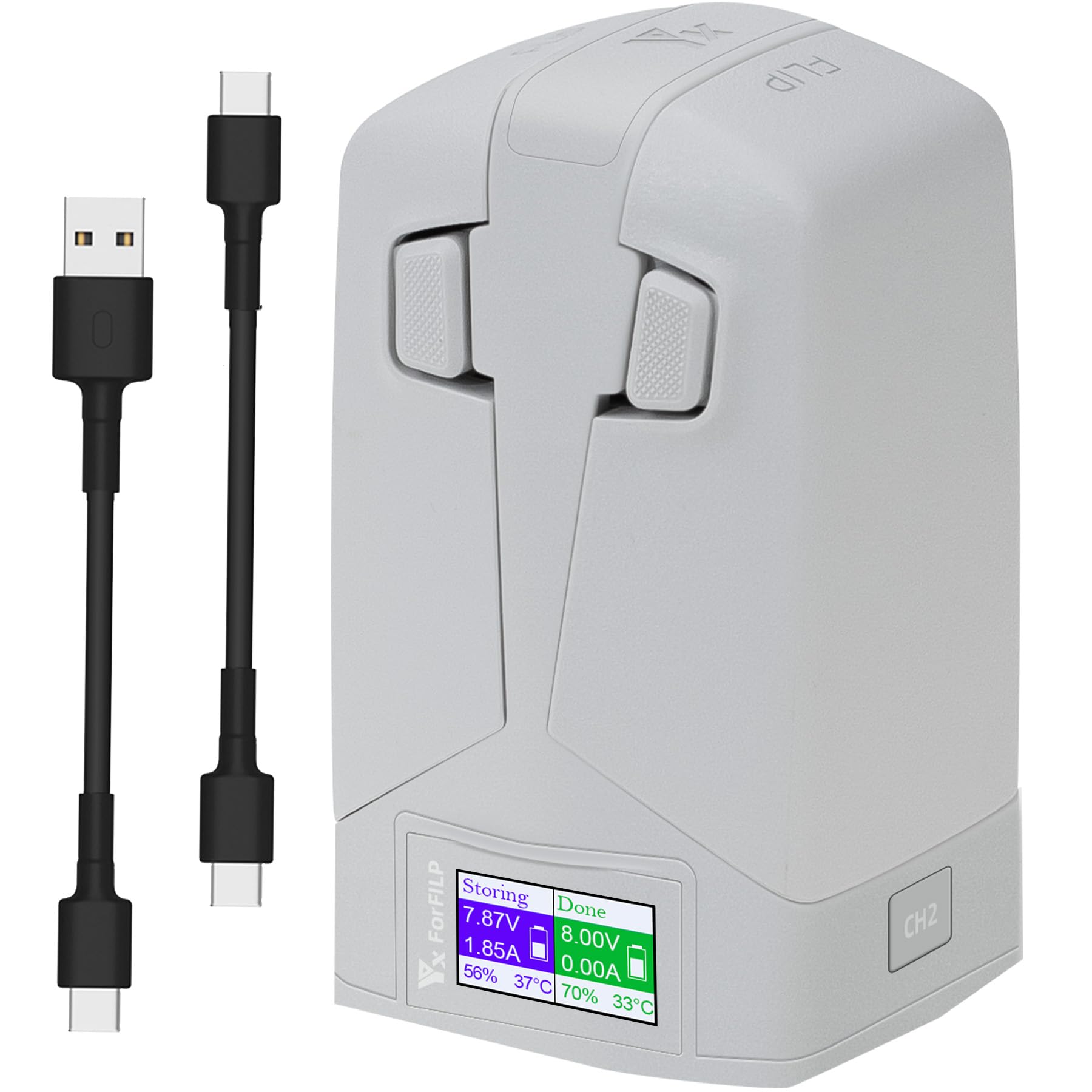 Display caricatore parallelo con carica di archiviazione per DJI Flip,Hub di ricarica rapida bidirezionale,Ricarica 2 batterie Drone Accessori