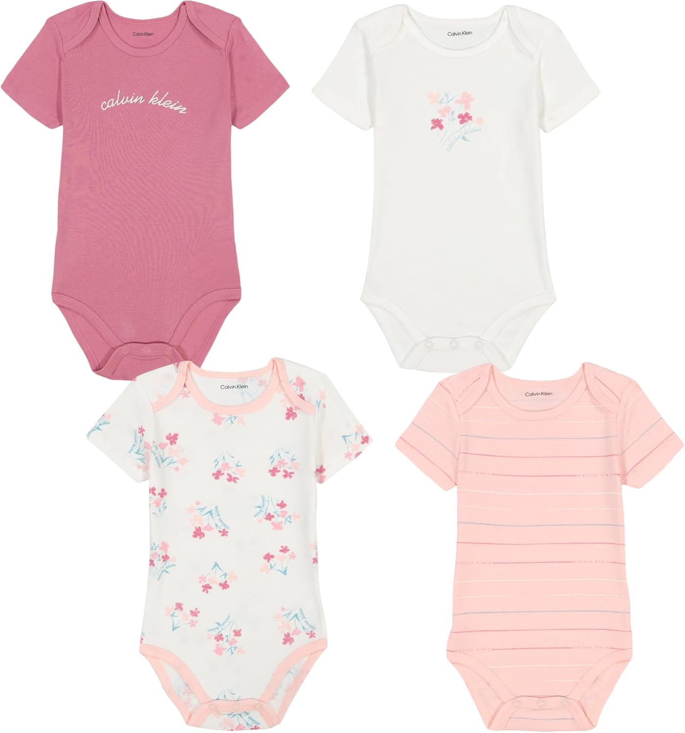 Calvin Klein baby-boys 4 Pack Bodysuits