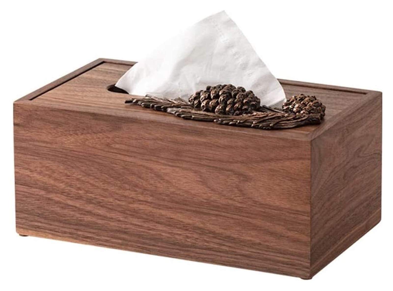 Porta pañuelos de cerámica, dispensador de pañuelos faciales, Porta Mantel Rectangular de Madera de Nogal, Porta pañuelos, Porta servilletas, Caja de Almacenamiento de servilletas