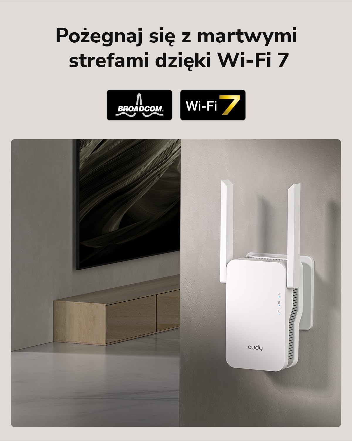 Cudy BE3600 Dwuzakresowy wzmacniacz sygnału Wi-Fi 7 z portem Gigabit Ethernet, punktem dostępu, konfiguracją aplikacji, obsługą Cudy Mesh i obsługą aplikacji, RE3600
