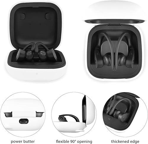 Miniatura 2 de Powerbeats Pro - Funda de silicona suave con patrón de corazón dorado para Powerbeats Pro con bonito llavero de mariposa para niñas y mujeres