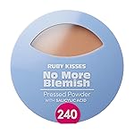 Ruby Kisses No More Blemish Face Powder with Salicylic Acid Korean Makeup Matte Finish Full Coverage Pressed Powder (Golden Beige)