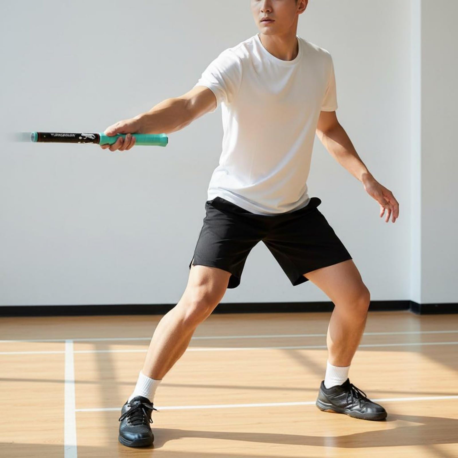 Badminton Attrezzo Allenamento Badminton Strumento Potenziamento Swing Dispositivo Trasferimento Potenza con Suono Guidato Materiale PP Acciaio, Style to 1