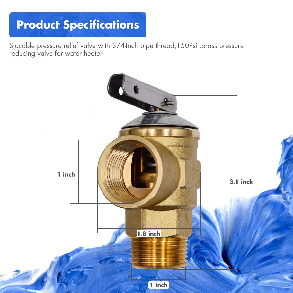 VAV Pressure Relief Valve, 3/4 Thread, 150 PSI, 210F Max, Relief Valve  Made of Lead-free Copper - Amazon.com