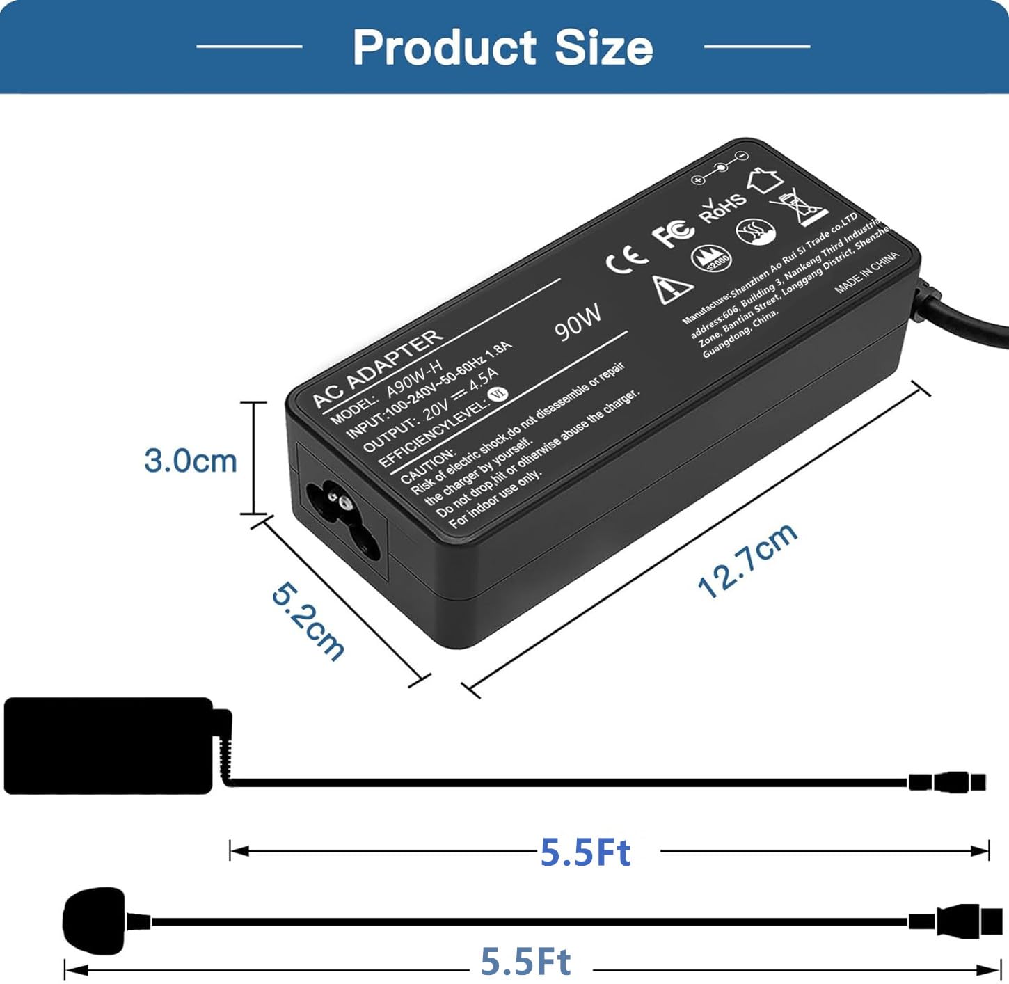 90w Laptop Charger Usb-c 90W Universal Laptop Charger UK AC Adapter For HP Dell Lenovo Acer Asus Toshiba Samsung Sony IBM Gateway Laptop Charger