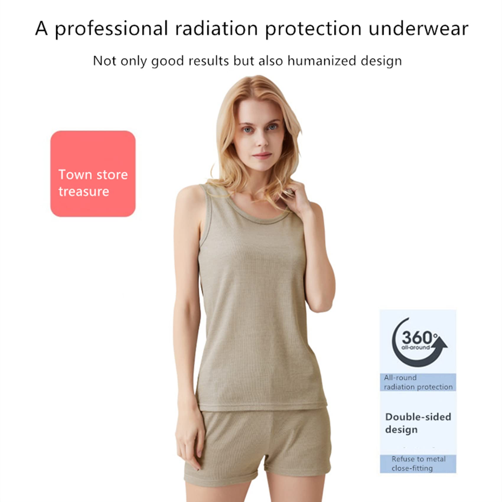 Chaleco Anti-radiación de EMF y Bastones para Mujeres, Ropa Interior de Fibra 100% de Plata, WiFi EMF 5G RF Shield PANTES Top