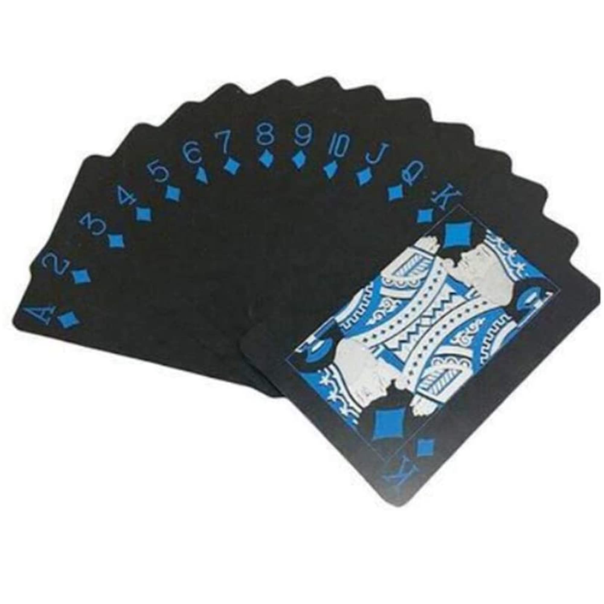 Waterproof Pvc PlayingCards Set, Black Poker Table Cards Classic Magic Tricks Tool, Deck 54Pcs, No
