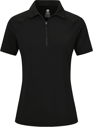 MoFiz Womens Golf Polo Shirt Short Sleeve Collared 1/4 Zip Athletic Tennis Shirt Quick-Dry Lightweight Summer Casual Tops