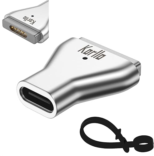 korllo Adaptador magnético USB C hembra a Mag-Safe 2 T Tip macho compatible con Mac-Book Pro Air Tipo-C adaptador compatible con cargador de carga