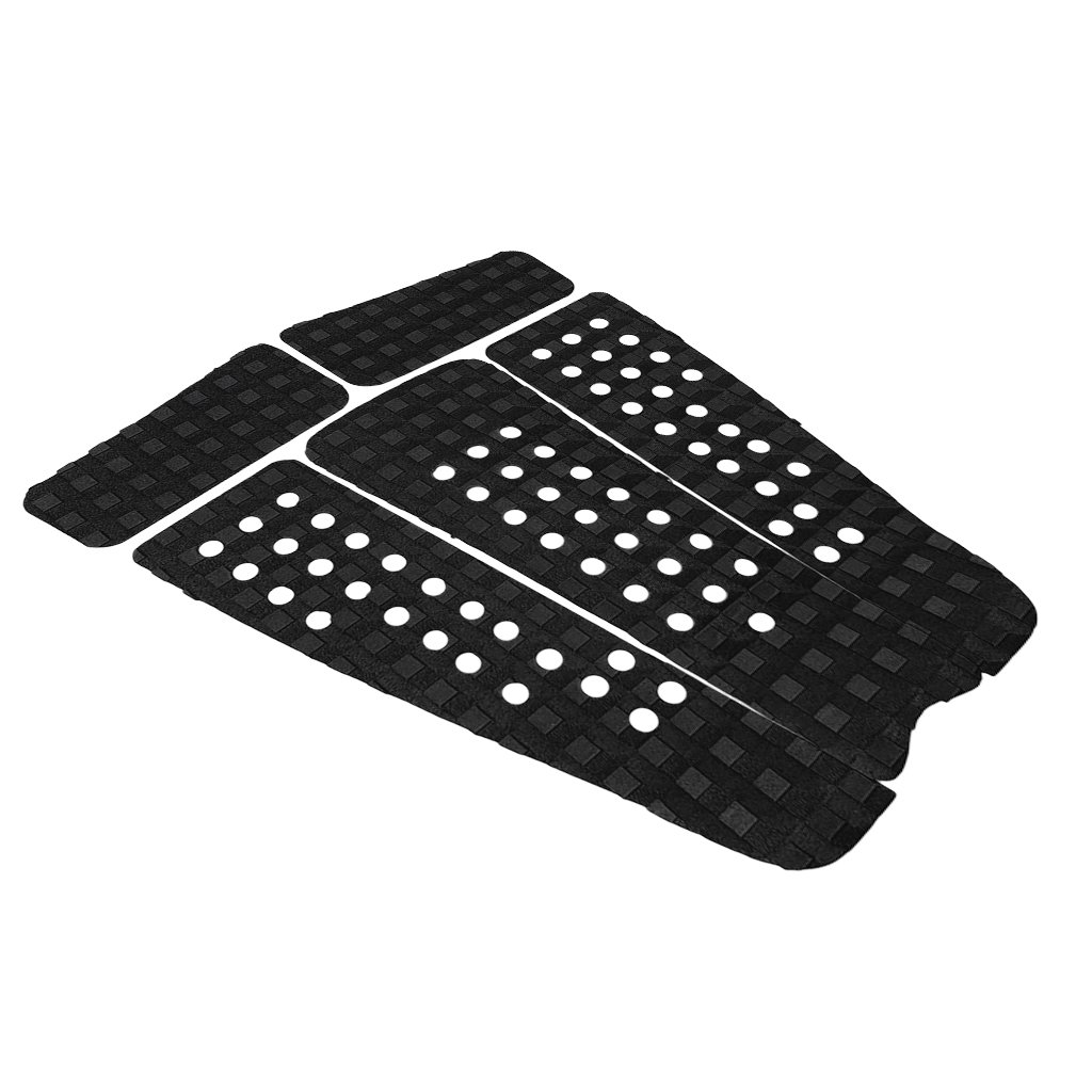 5 almohadillas cuadradas ranuradas para tabla de surf SUP Traction Deck Grip Tail Pad Negro
