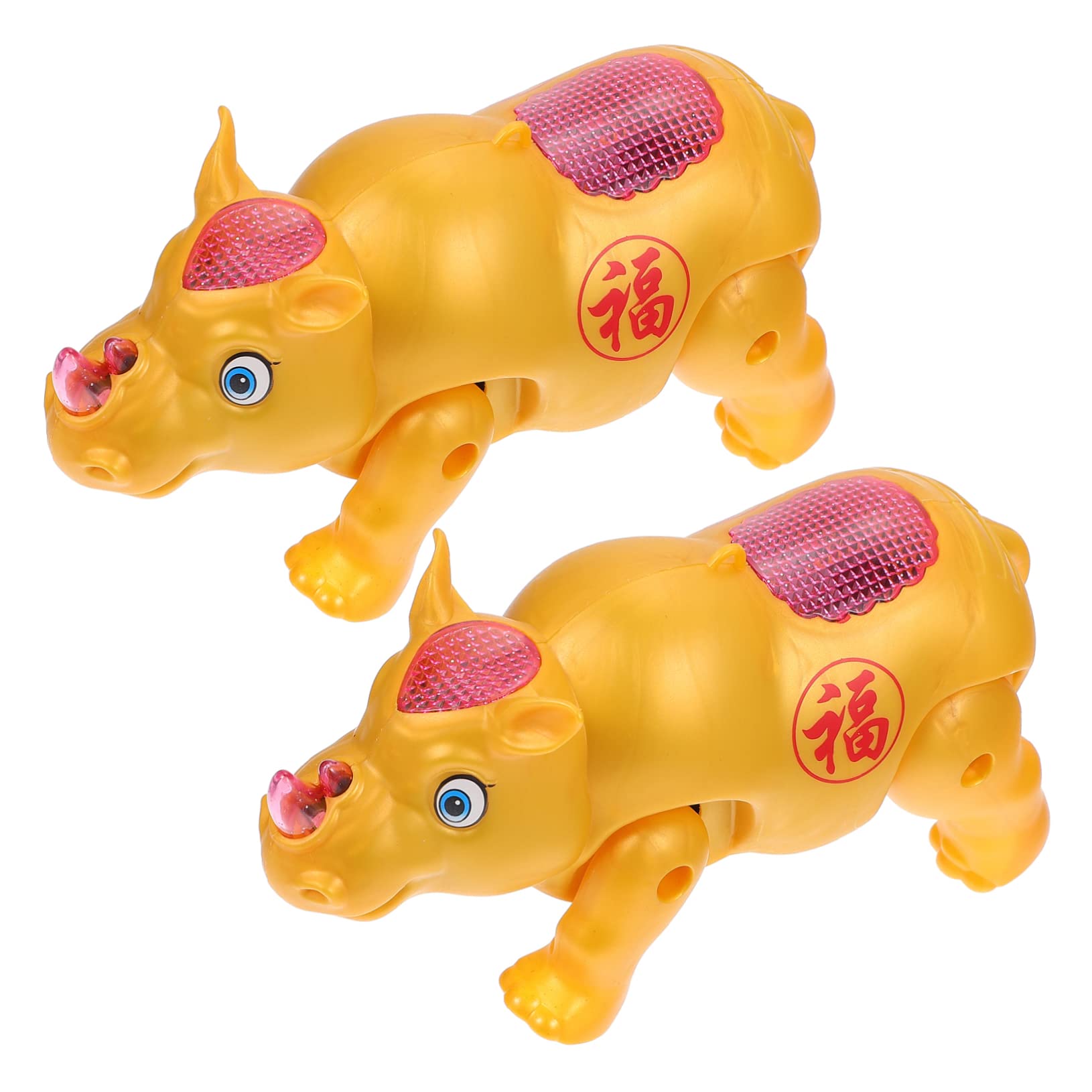 SAFIGLE 2pcs Leash Funiu Toy Pet Toys Animals for Kids Piggy Toys Vintage Animal Table Centerpiece Walking Animal Toy Cow Toy Kids Interactive Toys Kids Musical Cattle Toys Electric Toys