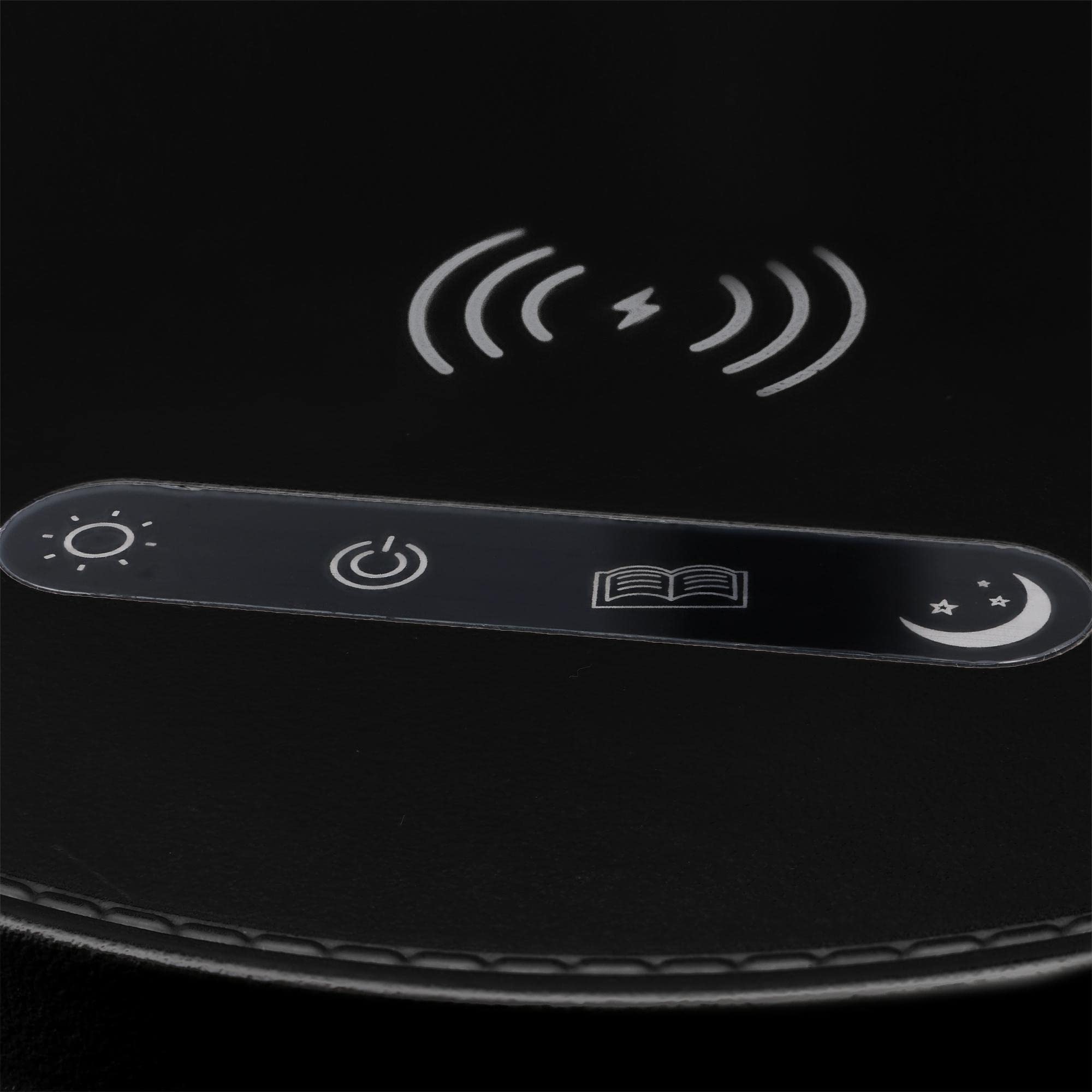 BLUCO KODA Flexo Led Regulable con Control Táctil. Lámpara de Escritorio con Cargador Inalámbrico para Móviles. Flexo Articulable Negro para Estudio y Oficina. Lámpara de Lectura Moderna de 15W