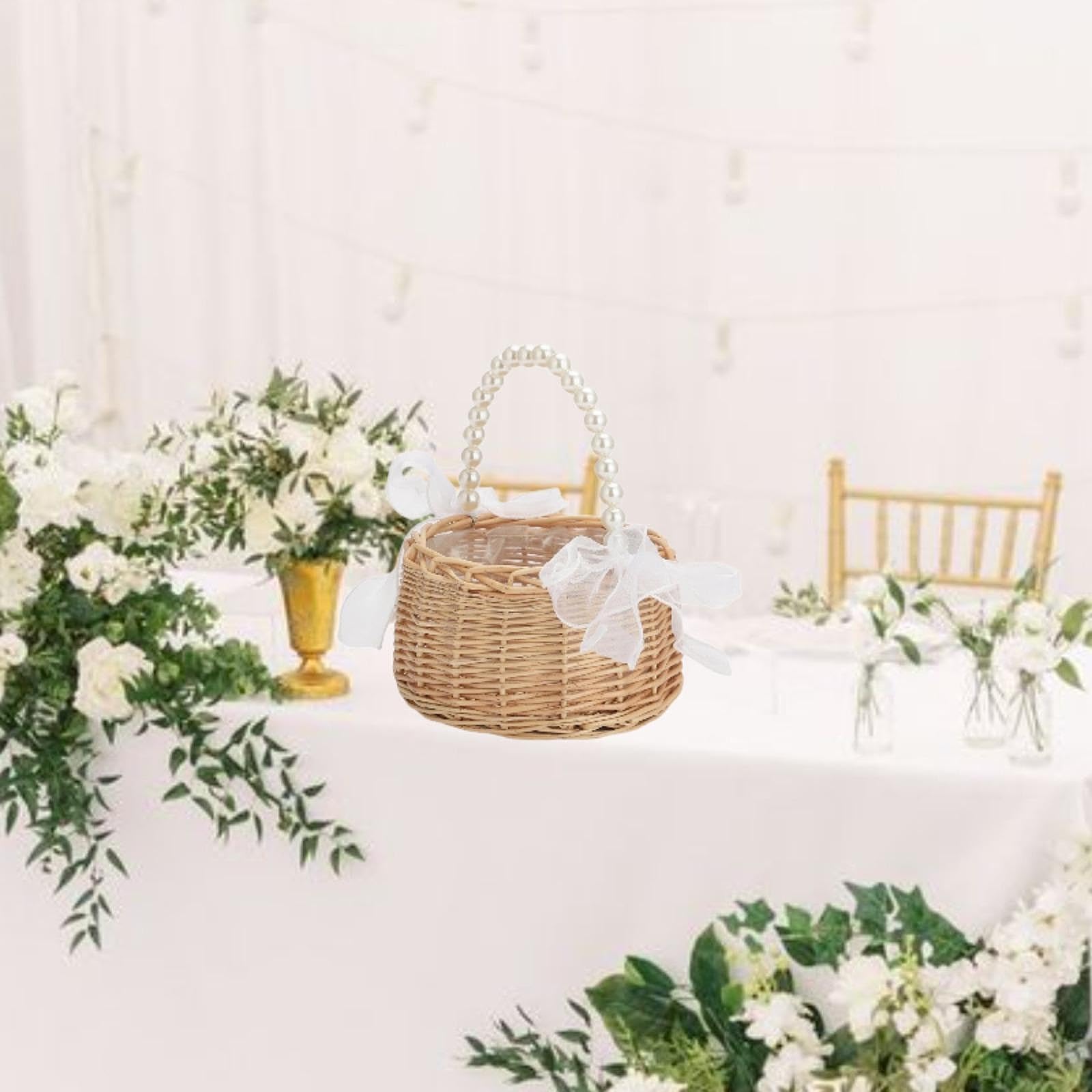 Blumenmädchenkorb, Hochzeitskorb, Gastgeschenk, Bequemer Griff
