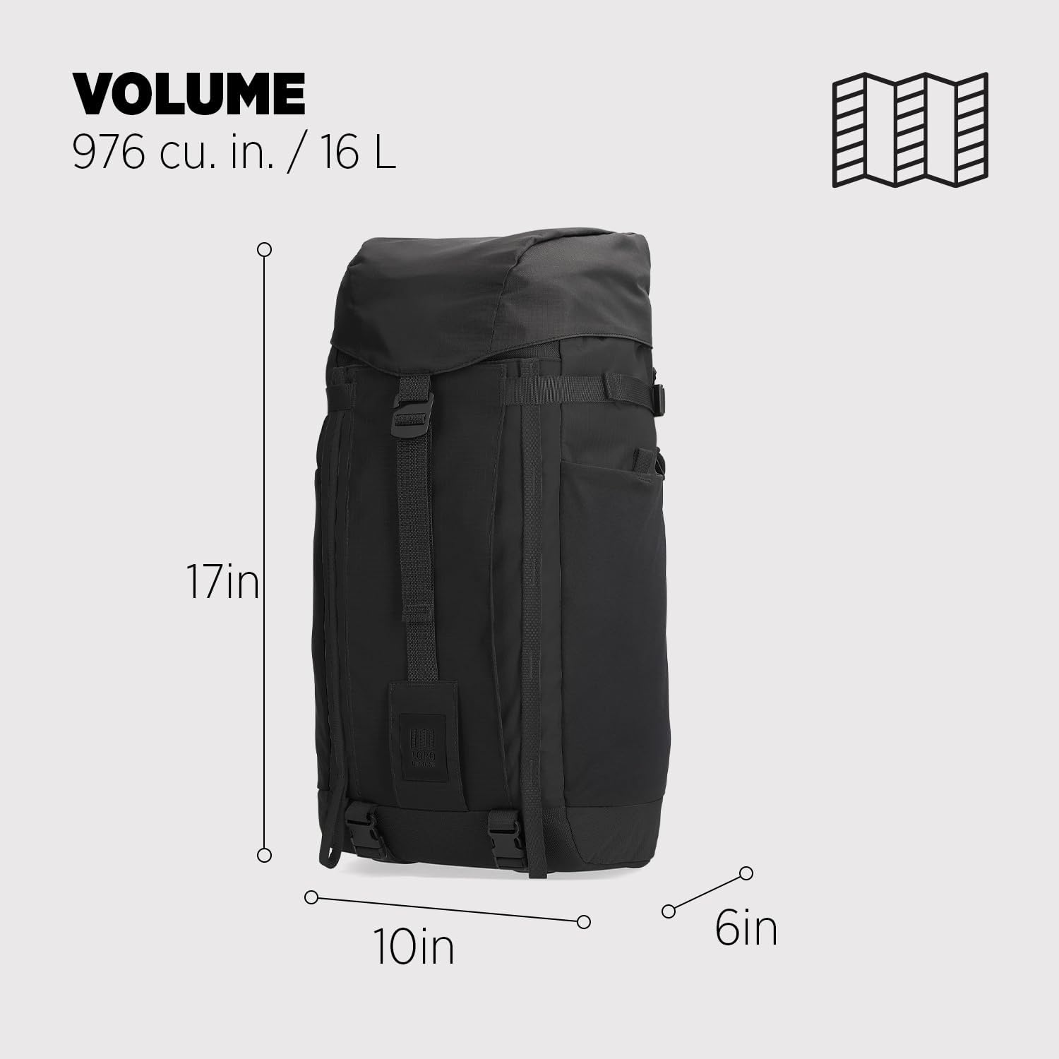 Topo Designs Mountain Pack 16L 2.0, Black / Black - Image 2