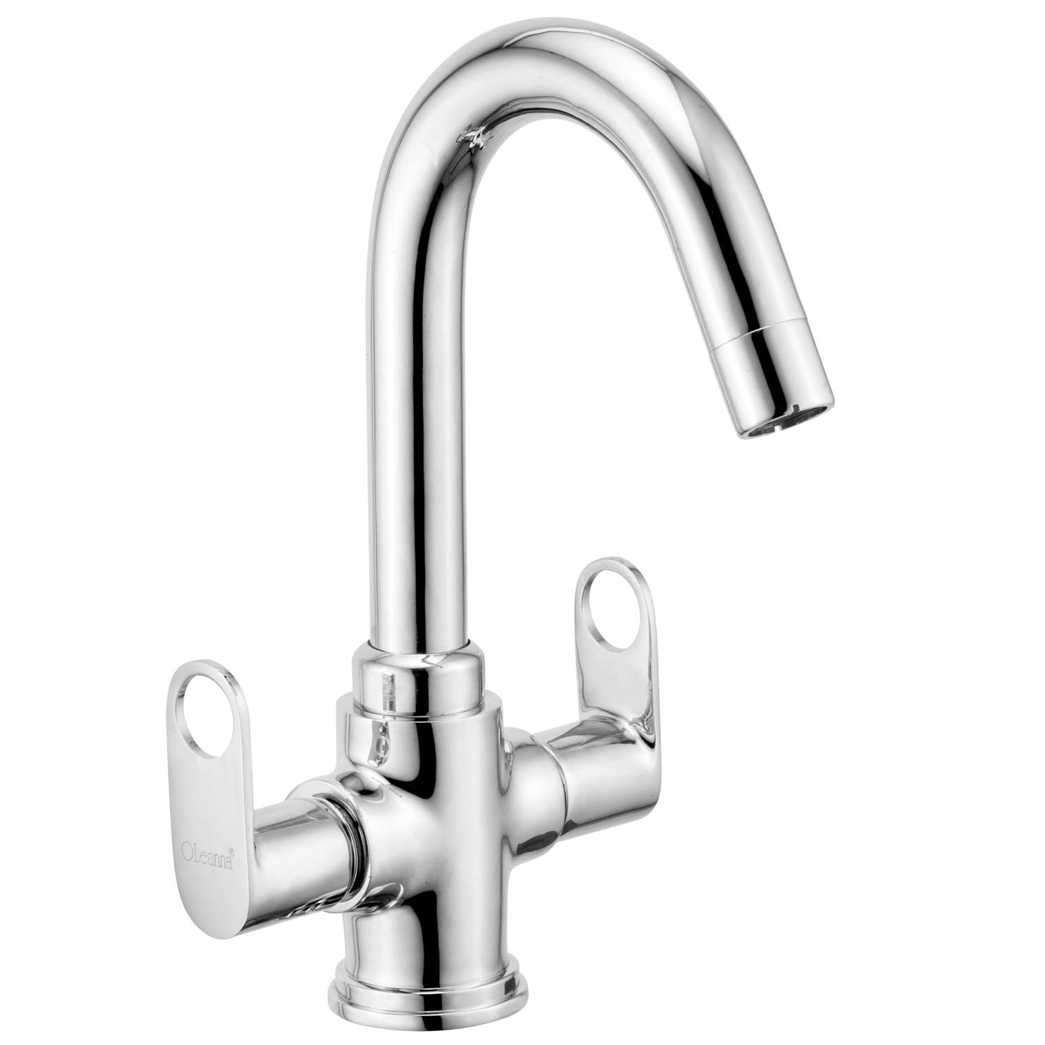 Oleanna Prime-Chbm Prime Brass Center Hole Basin Mixer (Silver, Chrome Finish)