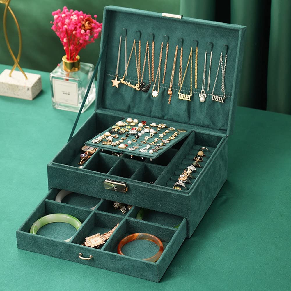 Caja De Joyería Retro Para El Hogar, Organizador De Joyas, Collar, Pendientes, Anillo, Almacenamiento Para Regalos De Mujer