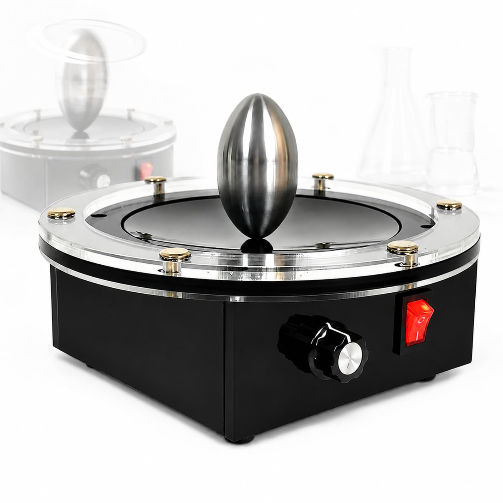 AMQYDT Electromagnetic Eddy Current Egg, Rotating Magnetic Field Model With Acrylic Metal Display, High Speed Spinning Egg Demonstrator For Physics Classroom Laboratory Science Education