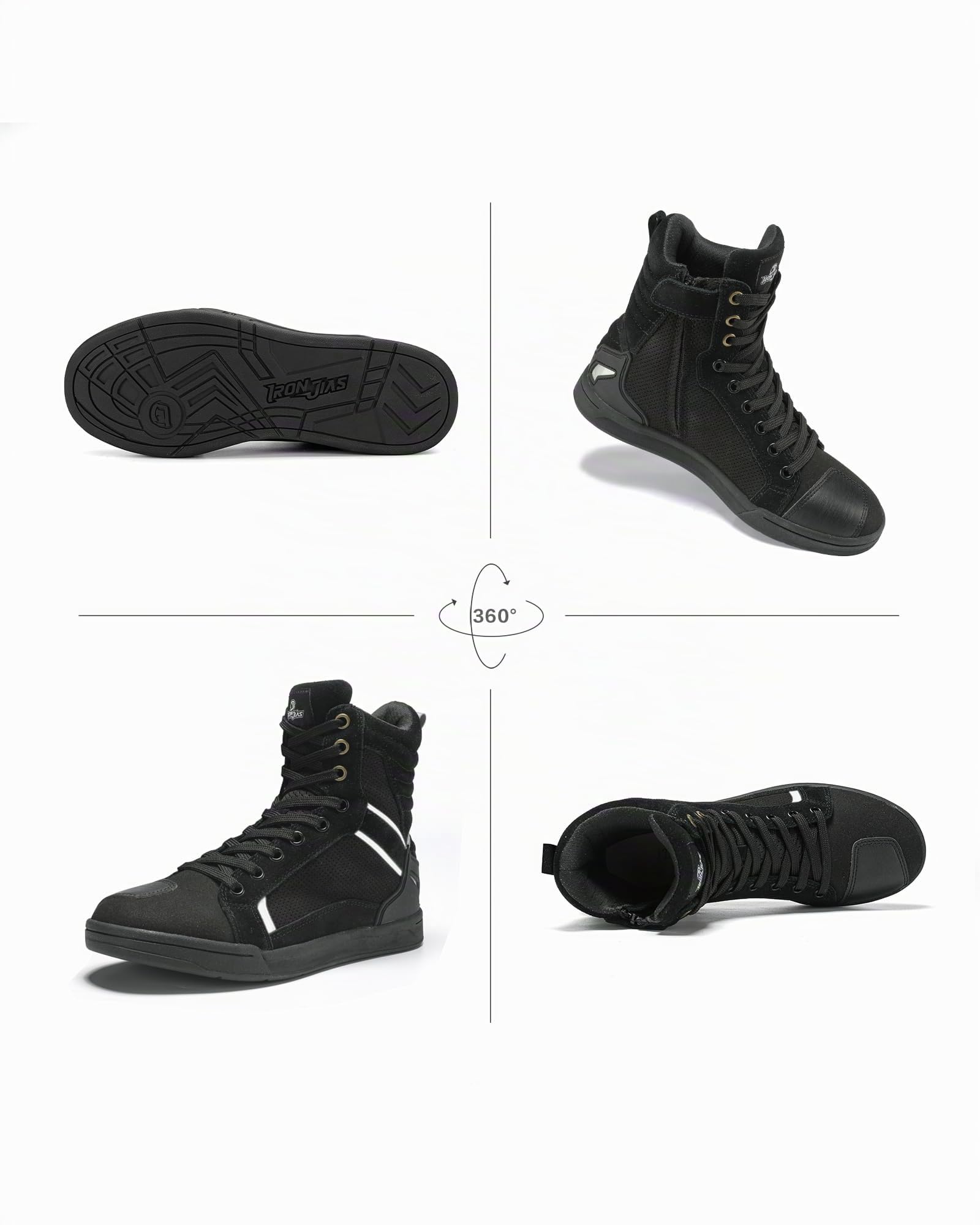 Botas Moto de Cuero Hombre Zapatos Moto Protectoras de Motocross Road Street Motocicleta Casual Zapatillas Transpirables Suela Antideslizante