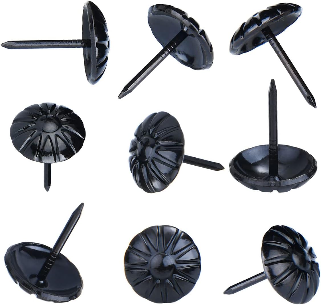 Homdire Upholstery Tacks for Furniture, 5/8 inch Black Upholstery Nails