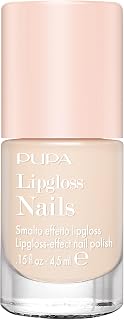 Pupa Milano Lipgloss Nails Polish - Ultra-Glossy Finish - Semi-Transparent Polish - Fast-Drying, Toluene-Free Formula - 007 Ivory Cream - 0.15 oz