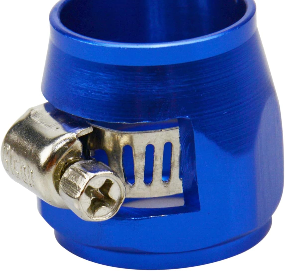 TASAN RACING 4Pcs/Pack Flexible Rubber Hose Pipe Clamp with Screw Band for Fuel/Oil/Diesel/Gas/Air and Water Hose Tube AN6, Blue
