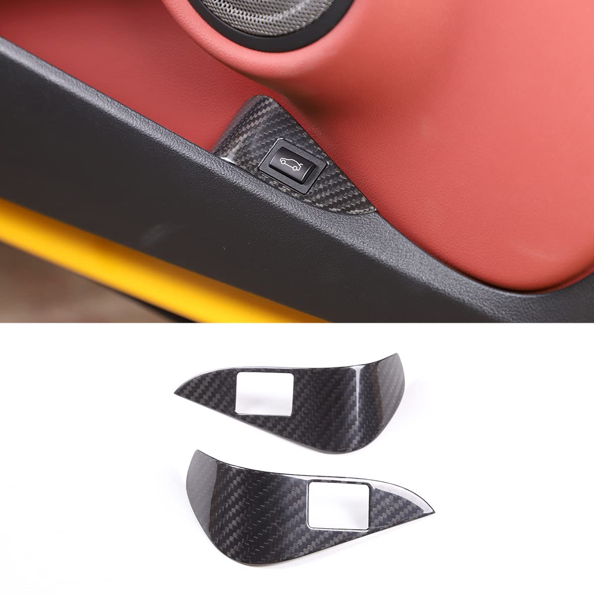 taruisixt Real Carbon Fiber Interior Trim Accessories Door Trunk Switch Button Decorative Frame Cover Fit for Toyota Supra GR A90 A91 MK5 2019-2022