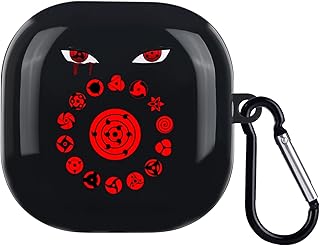 Anime Case for Samsung Galaxy Buds 2 Pro(2022)/Galaxy buds Pro/buds 2/buds live with Portable Keychain for Girls Boys Teen,Cool Cartoon Design Soft Wireless Shockproof TPU Protective Cover