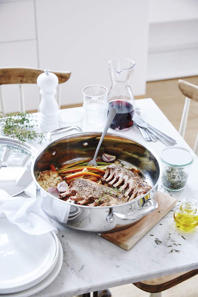 Beka Chef - Sauteuse Inox 18/10 - 28 cm - Avec Couvercle - Tous feux Compatible Induction - Acier Inoxydable