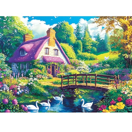300 Piece Puzzle for Adults,Beautiful Country Cottage Puzzles for...