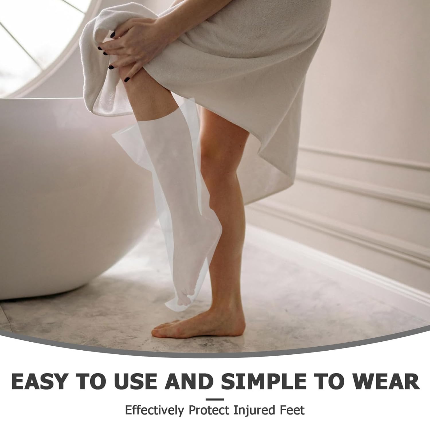 MAGICLULU Waterproof Leg Cast Cover for Showering, Reusable Foot Protector with Watertight Seal, Cast Sock for Broken Ankle and Wound Care