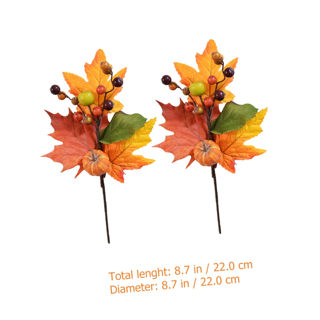 Alipis 8stücke Künstliche Herbstblätter Mit Kürbis Und Beeren Dekoration Für Erntedankfest Und Halloween Für Tischarrangements Und -Bouquets Herbstliche Atmosphäre Für Zuhause
