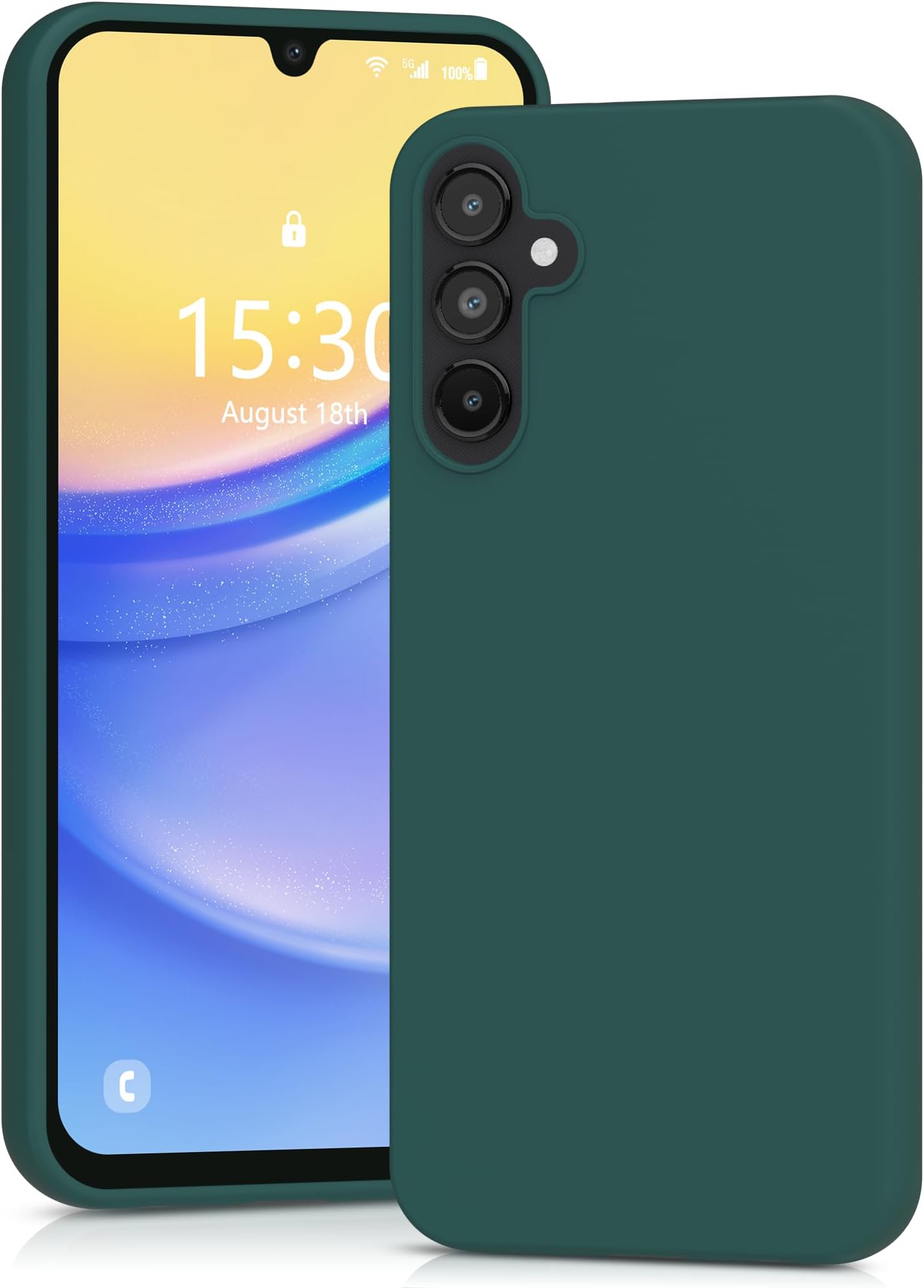 Silicone Case for Samsung Galaxy A16 5G, Soft-Touch, Shockproof, DustProof, Antiskid Full Body Armour Phone Cover for Samsung Galaxy A16 5G - Dark Green