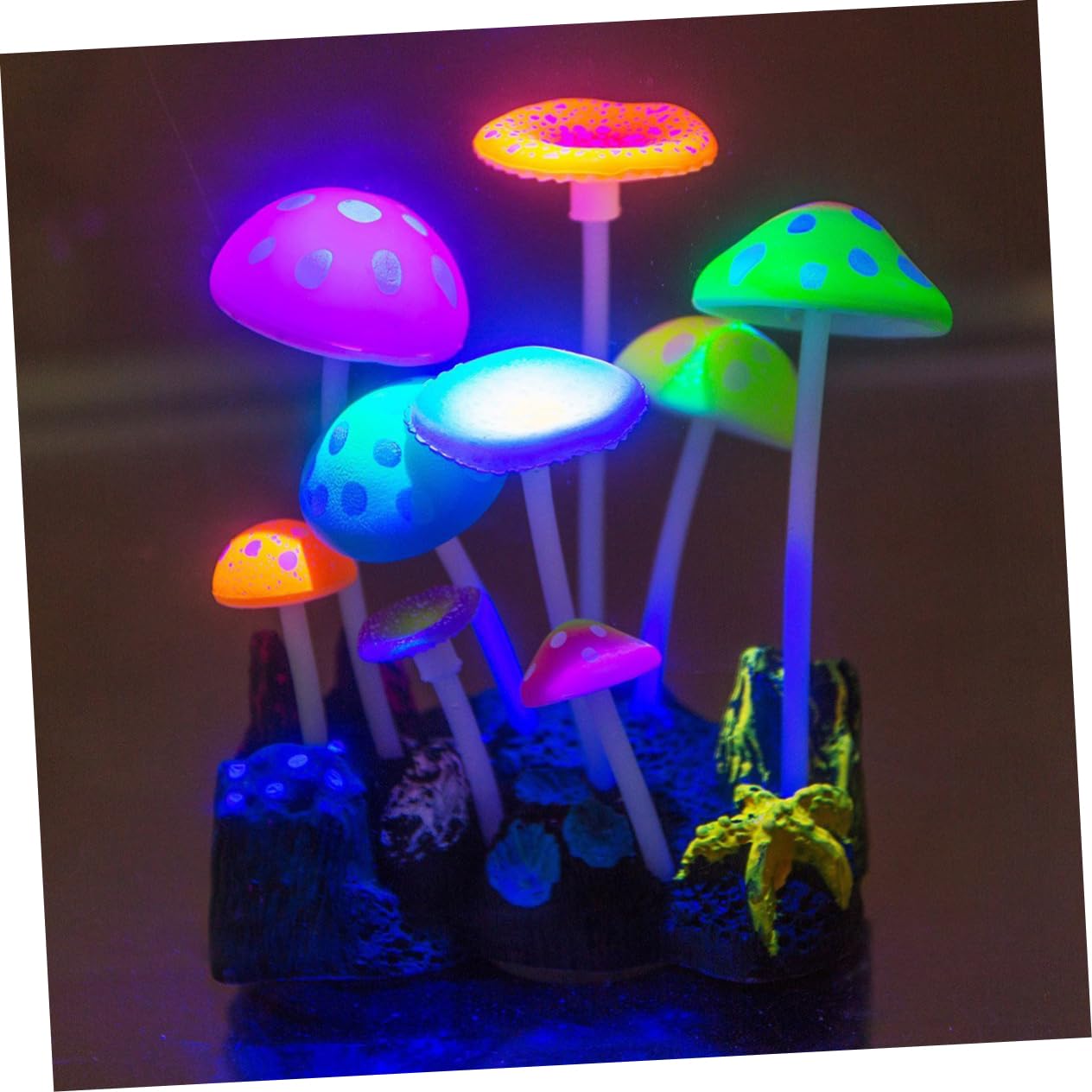 POPETPOP Aquarium Deko Leuchtend Set 3st Kunstpflanze Aquarium Aquarienpflanzen Aquarienpilz Dekorationen Für Aquarien Dekorationspflanzen Für Aquarien Kletterndes Haustier Scheinen