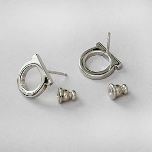 美品】フェラガモ ピアス ヴァラ シルバー ×クリスタル a-019