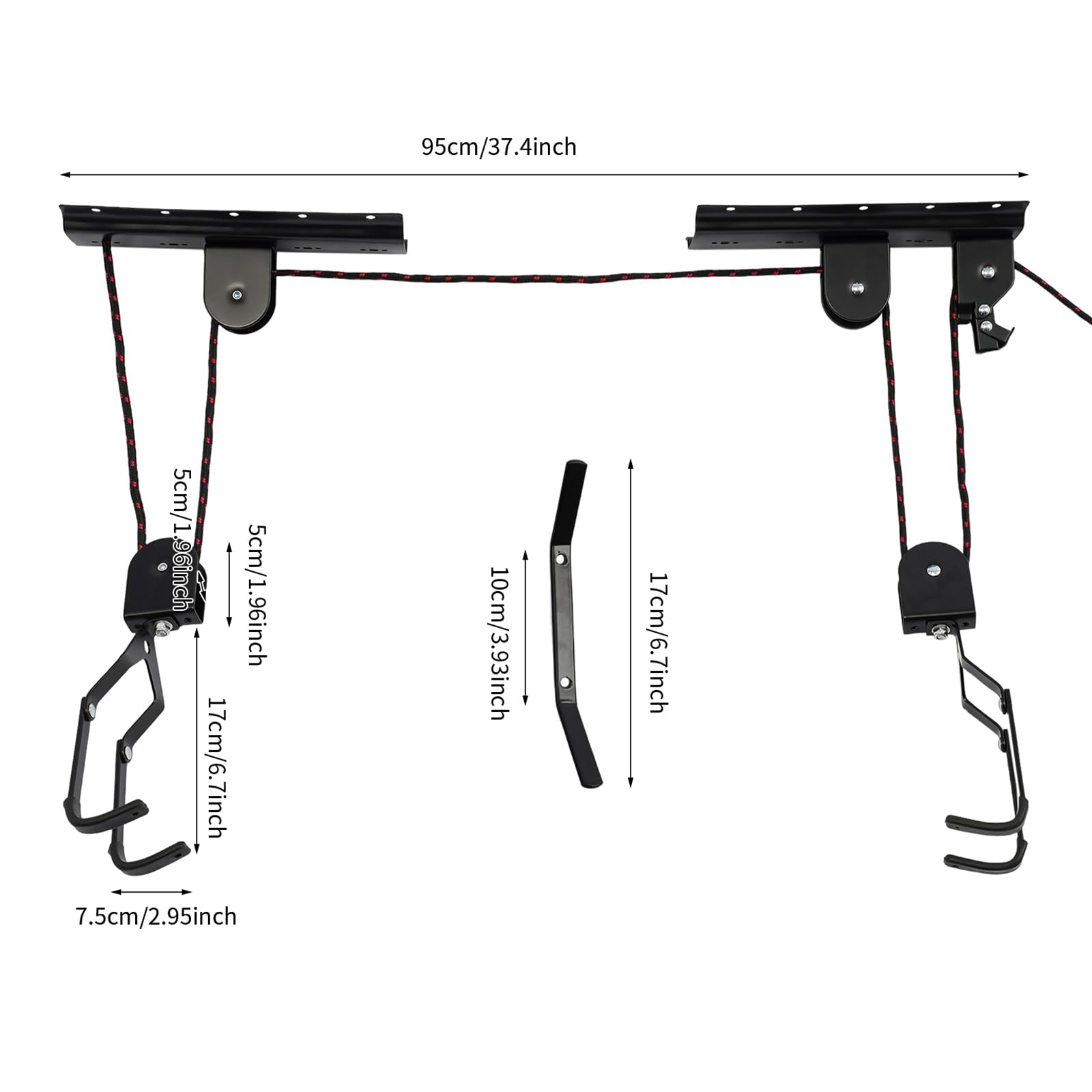 Sollevatore da soffitto per bicicletta da montare al soffitto, gancio universale per mountain bike, robusto supporto per bicicletta con sistema a fune, per riporre e riporre in modo salvaspazio e da