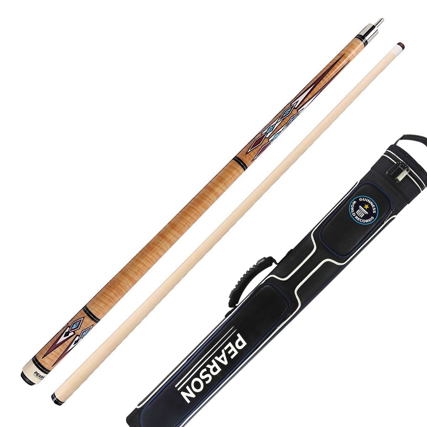 PEARSON Prestige Series PEL-7 Pool Cue Stick w/ 2x2 World Record Cue Case (20 oz)