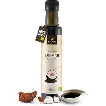 FOODIN Organic Coco Aminos Condiment Sauce - Mild Umami Sauce with Fine Sweetness Natural Soy Sauces Alternative Vegan Gluten Free - 1 x 250 ml
