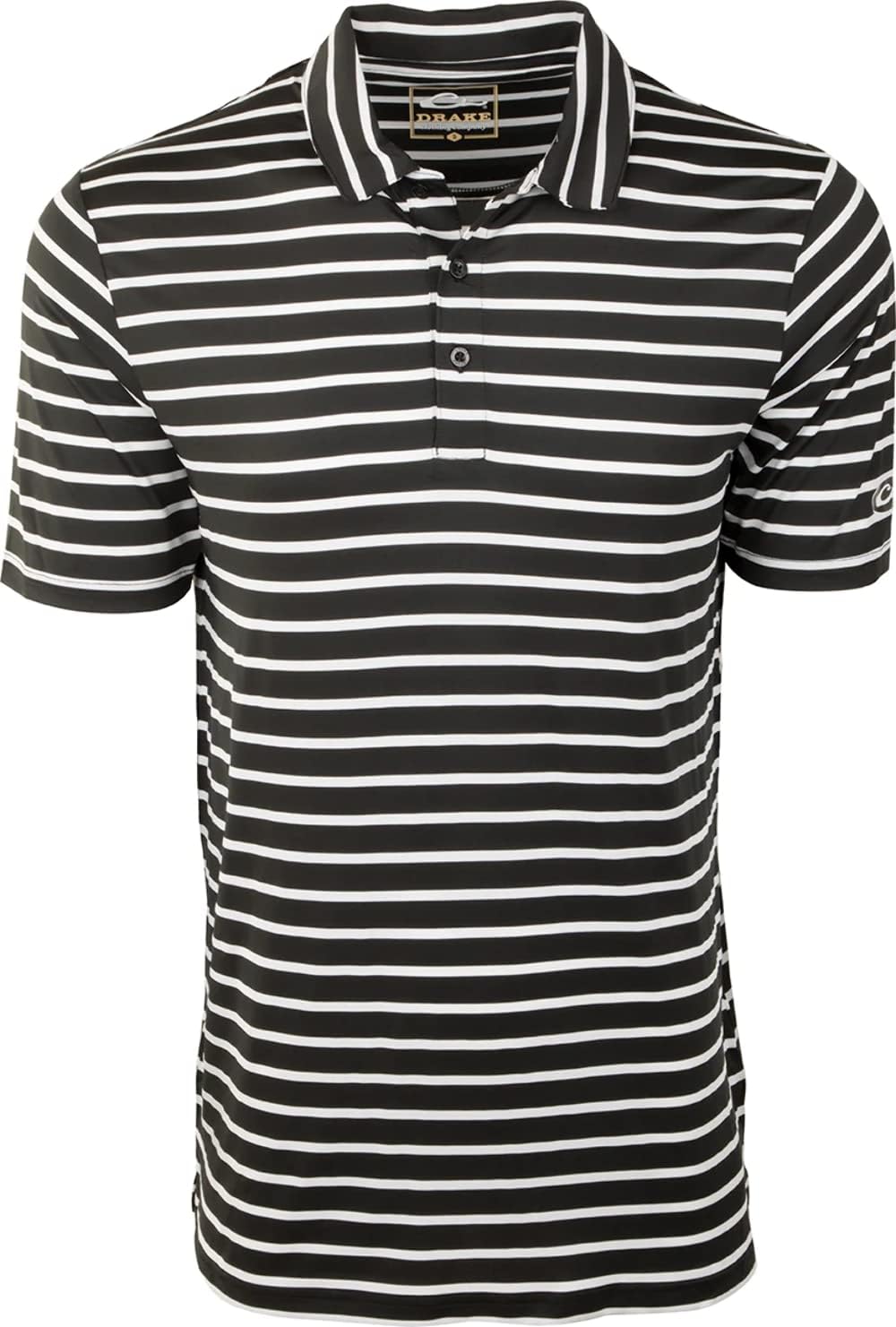 Drake Waterfowl Performance Stretch Striped Polo Sky Blue w/White Stripes XLarge