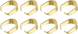 uxcell 30Pcs Pinch Clip Clasp, 4 x 9mm Pinch Clip Pendant Bail Connector Stainless Steel Pinch Bail for Pendants Jewelry Making DIY Craft, Gold