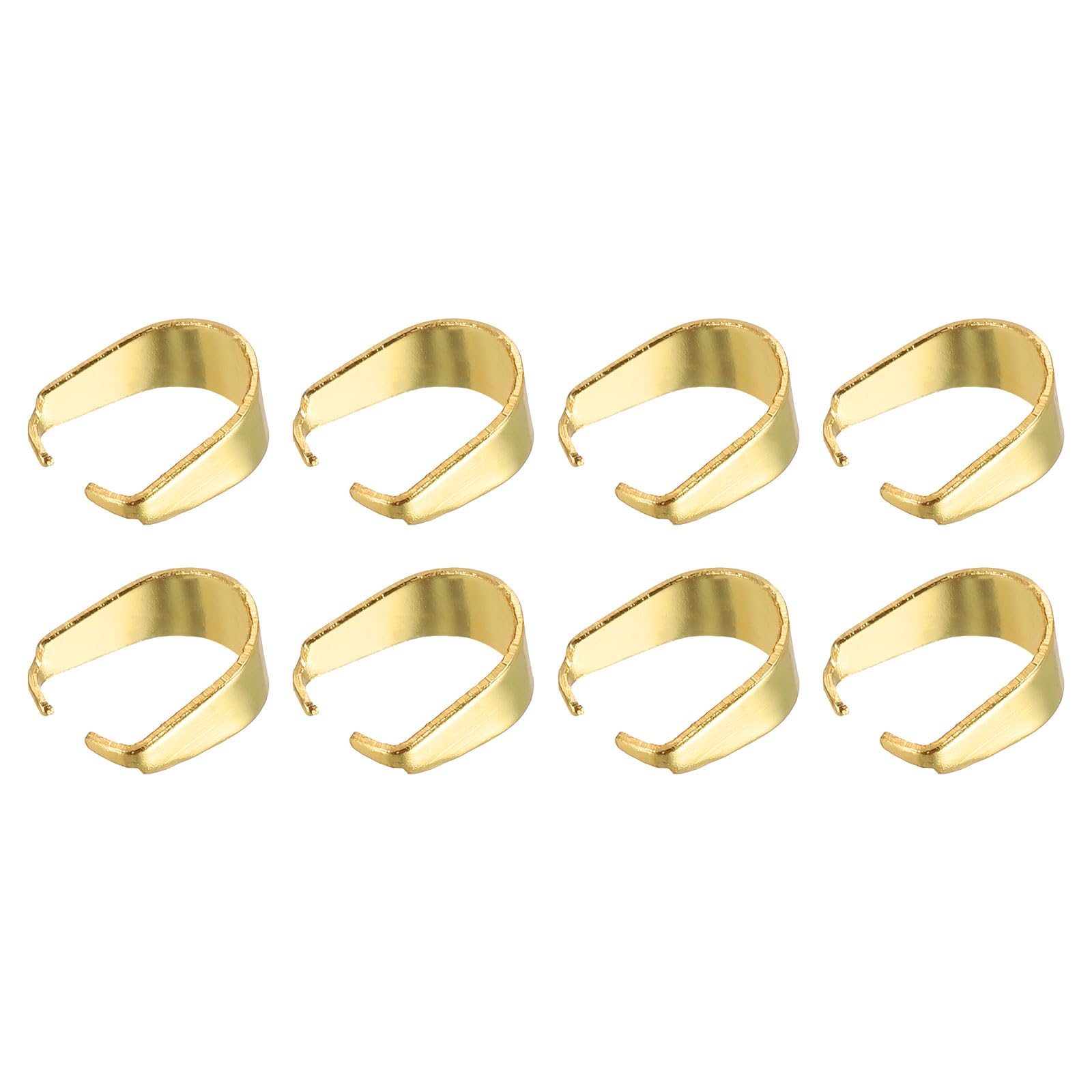 sourcing map 200Pcs Pinch Clip Clasp, 4 x 9mm Pinch Clip Pendant Bail Connector Stainless Steel Pinch Bail for Pendants Jewelry Making DIY Craft, Gold