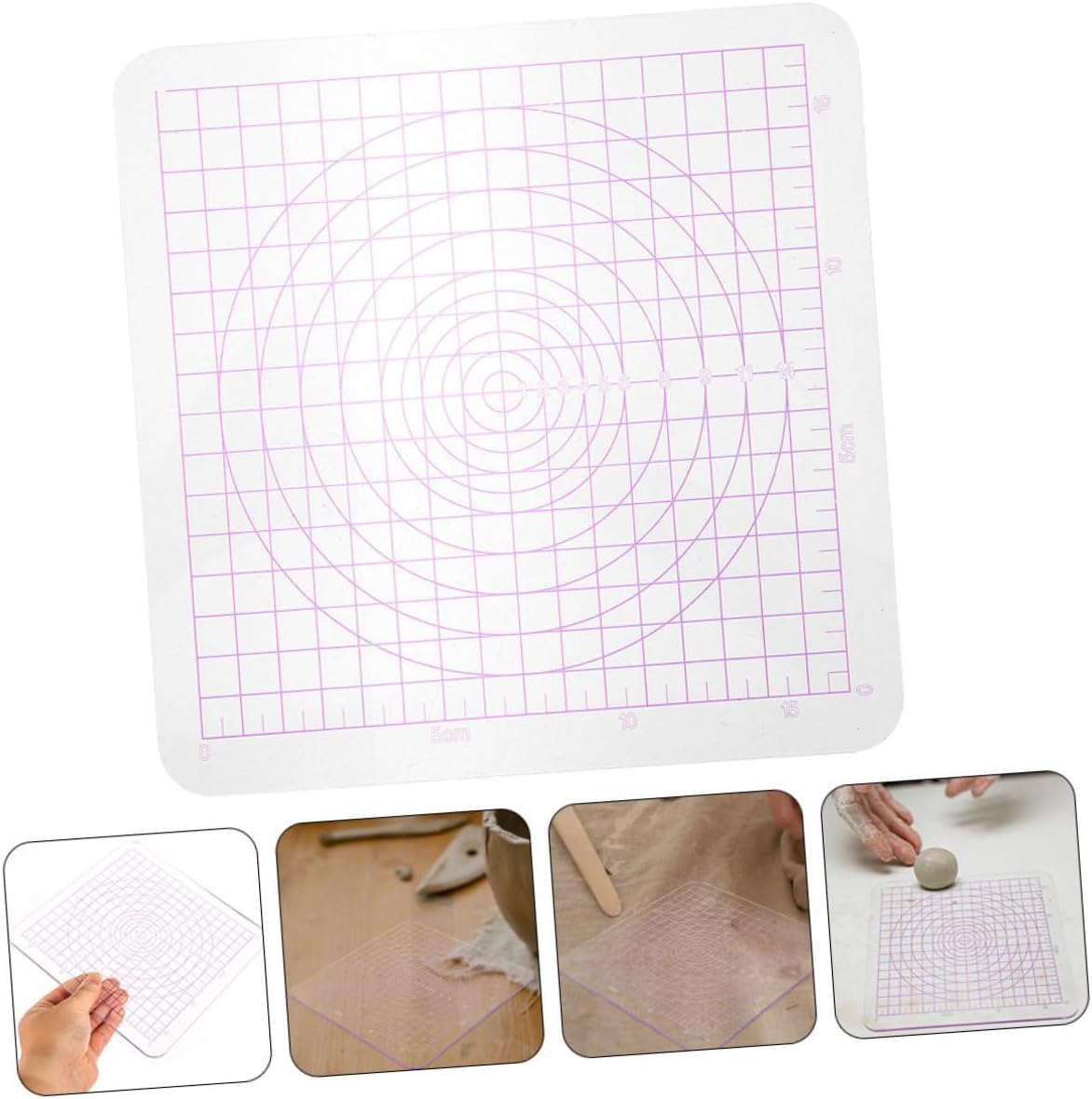 Uonlytech 2pcs Transparent Rounded Corner Acrylic Clay Boards for Sculpting Easy to Clean Clay Modelling and Home Use Nonstick for Effortless Crafting