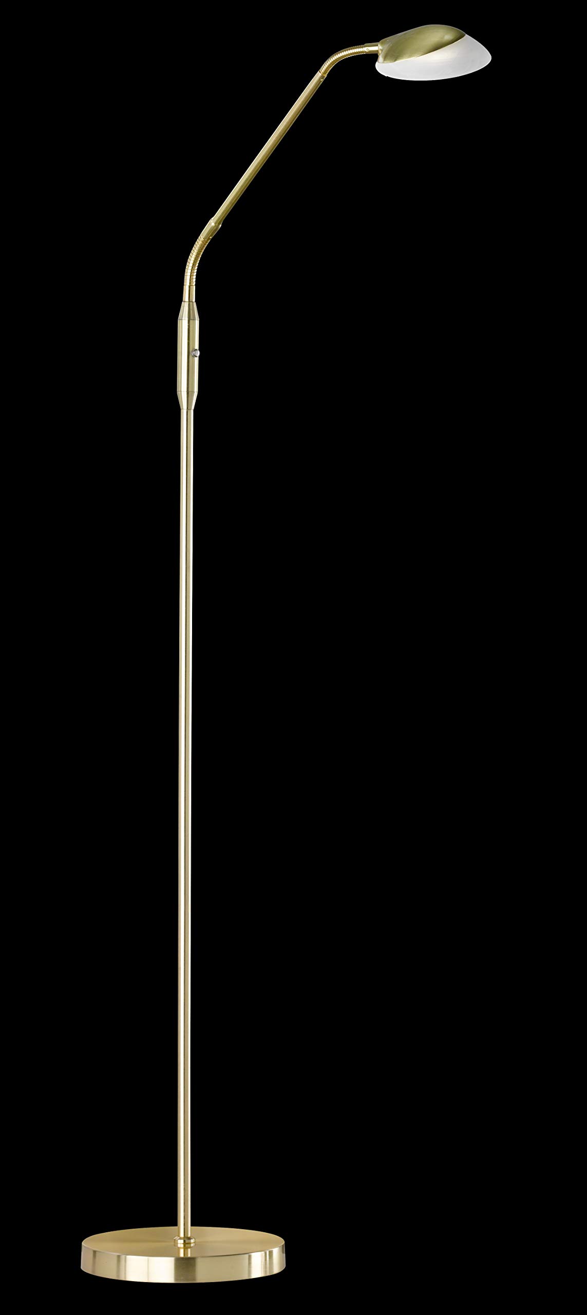 Fischer & Honsel Stehleuchte Pool TW 1x LED 5,0 Watt, matt, messingfarben, 3 Stufen CCT, stufenlos dimmbar, Flexarm, 40076, 23 x 23 x 160 cm (LxBxH), 530 lm, 2700 K / 3350 K / 4000 K