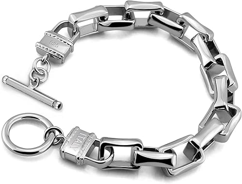 H&Beautimer Pulsera de plata 925 maciza hecha a mano italiana de 0.350.4 pulgadas, pulsera de cadena de caja para hombres de 7, 7.5, 8, 8.5, 9, 9.5,