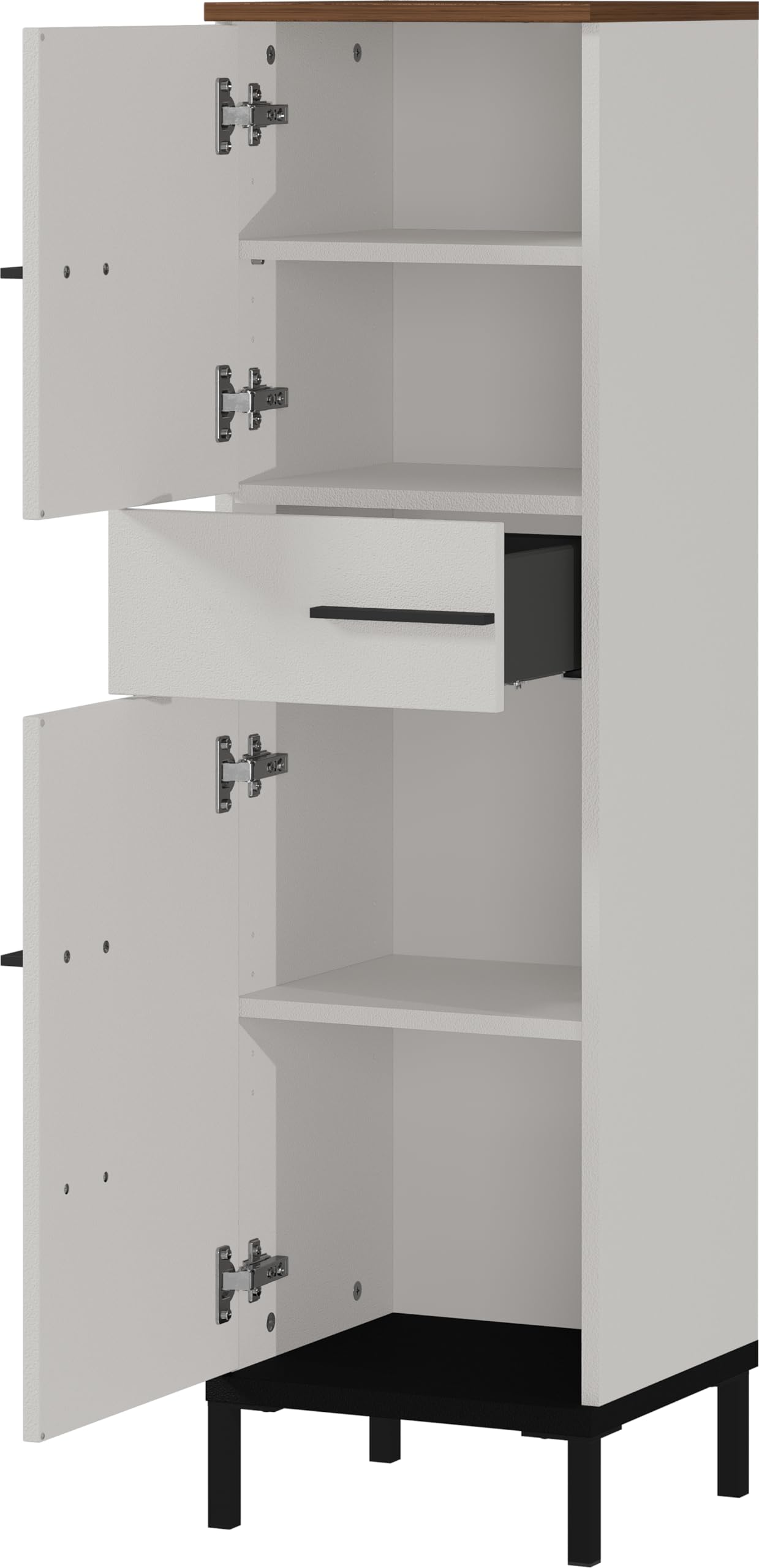 Germania Mediumschrank 2671-573 GW-Yonkers, in Kaschmir/Nussbaum-Nb., mit Selbsteinzug der Schubladen, 34 x 123 x 34 cm (BxHxT)