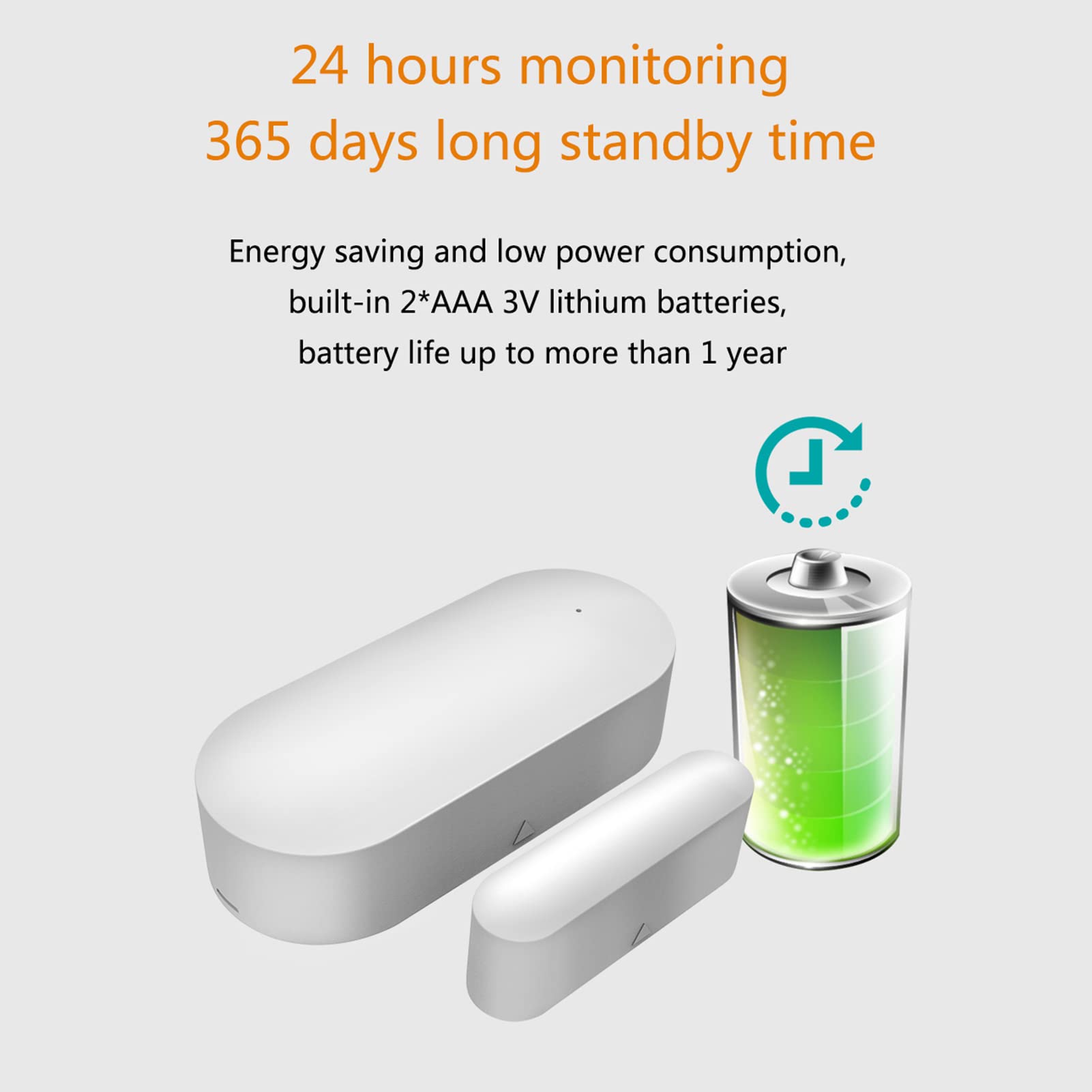 Allarme sensore porta finestra Smart WiFi, sensore rilevatore di ingresso magnetico per porta finestra wireless a contatto, allarme antifurto porta finestra sensore wireless