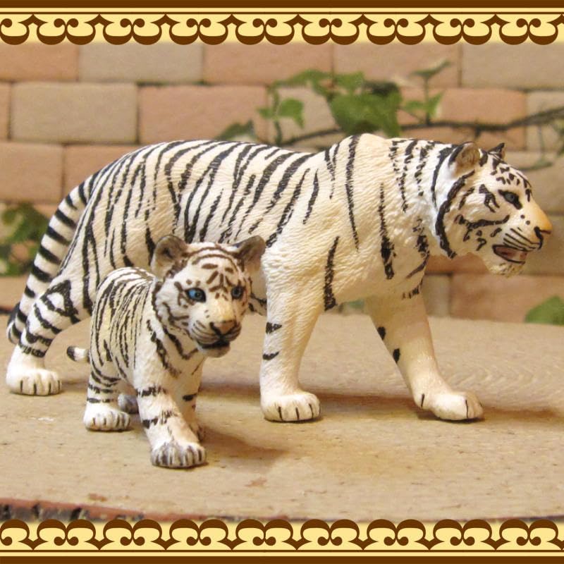 Amazon.co.jp: ホワイトタイガー 親子 2点セット リアル トラ