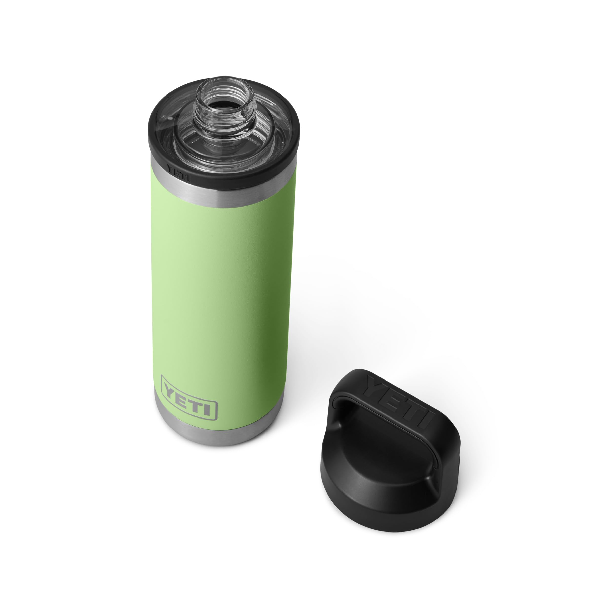 YETI Rambler - Botella de 18 onzas, a prueba de fugas, aislada al vacío, acero inoxidable con tapa para beber, color lima
